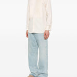 Camicia con trama in crema Lardini - uomo 