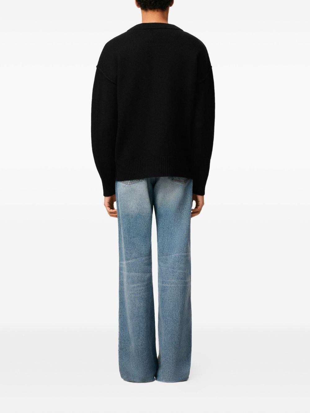 Cardigan Ami de Coeur con ricamo in nero PARIS - unisex 