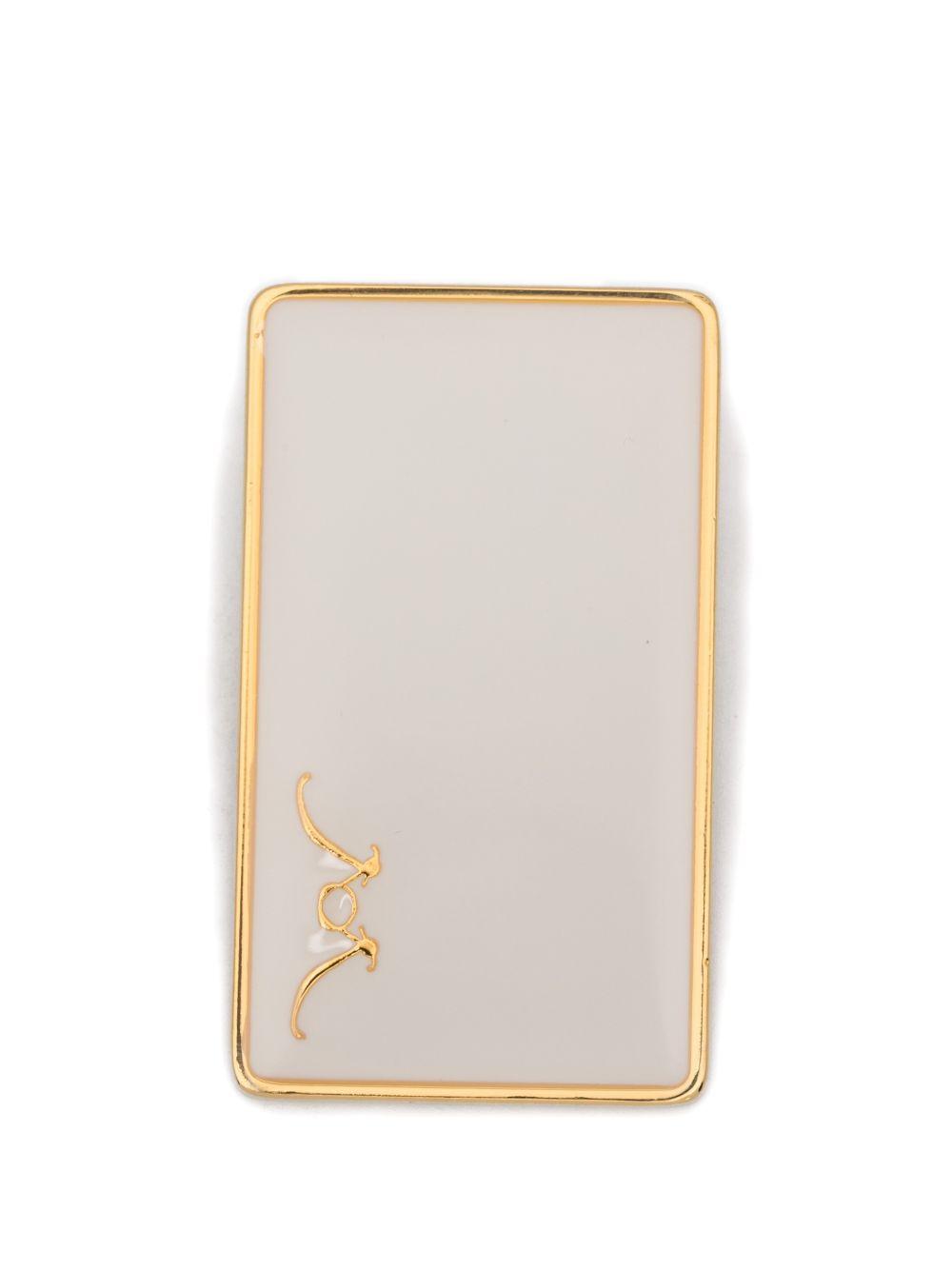 Orecchini quadrati oversize in bianco rowen rose - donna 