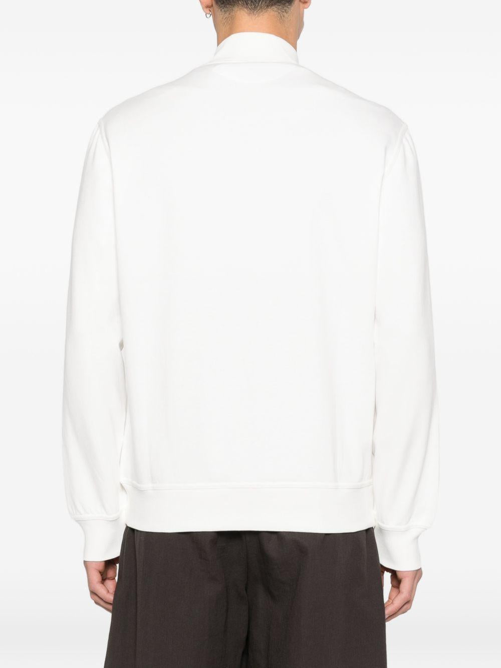 Felpa con zip in bianco Brunello cucinelli - uomo 