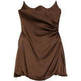 ABITO MINI DRAPPEGGIATO IN MARRONE GIUSEPPE DI MORABITO - donna 