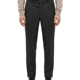 Pantaloni sartoriali in lana grigio antracite 