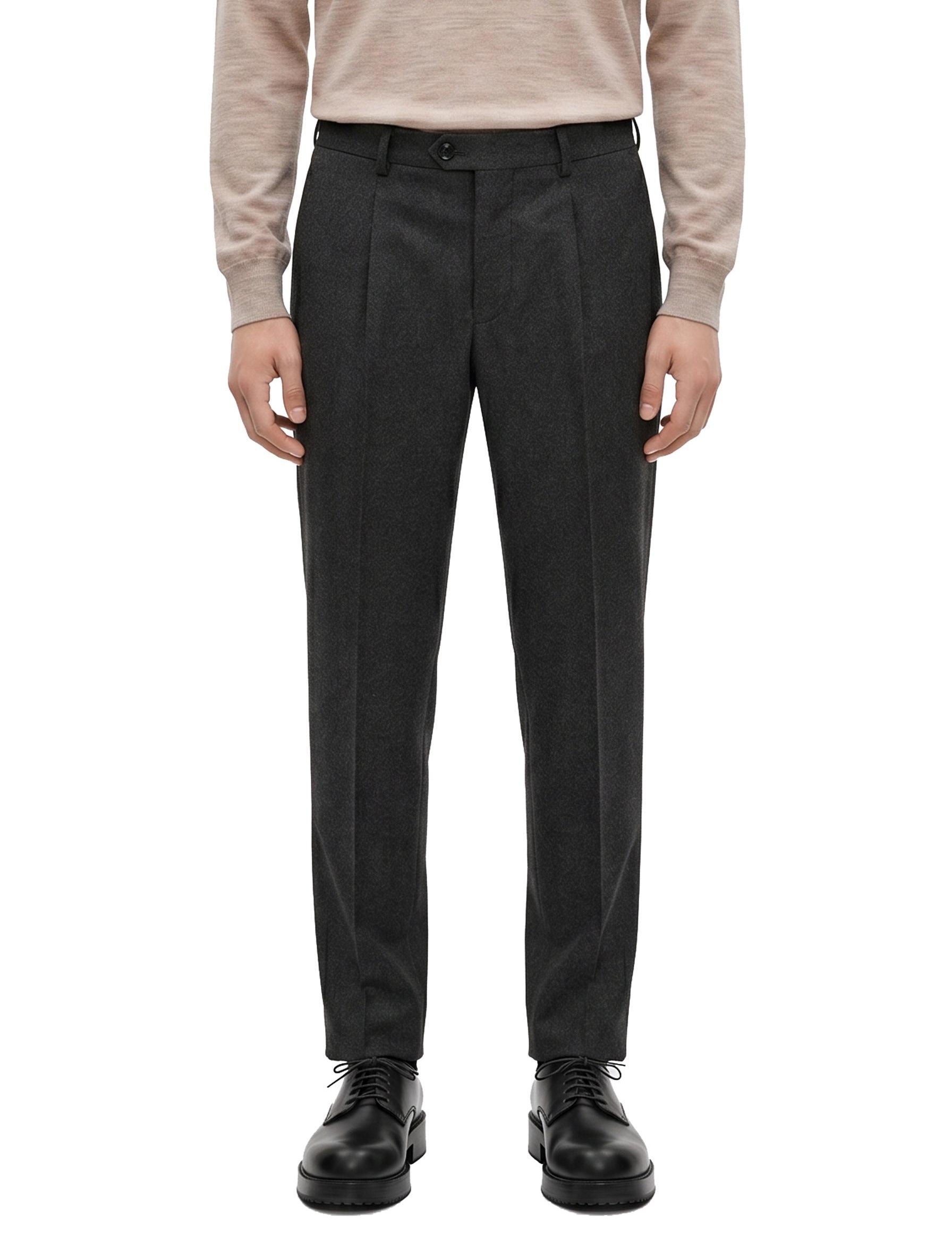 Pantaloni sartoriali in lana grigio antracite 