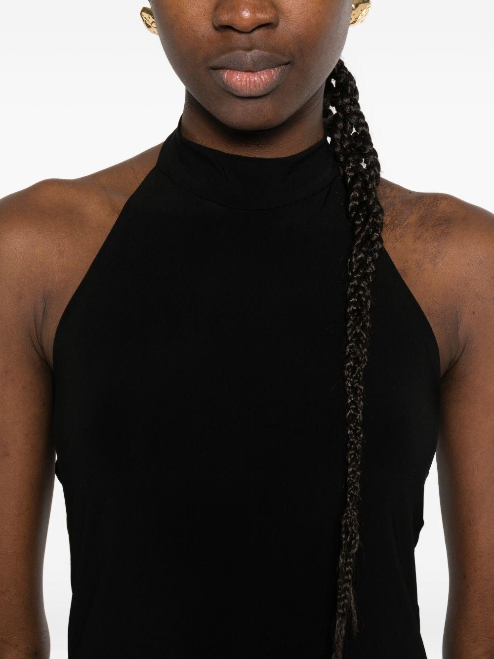 Abito mini collo halter in nero Norma Kamali - donna 