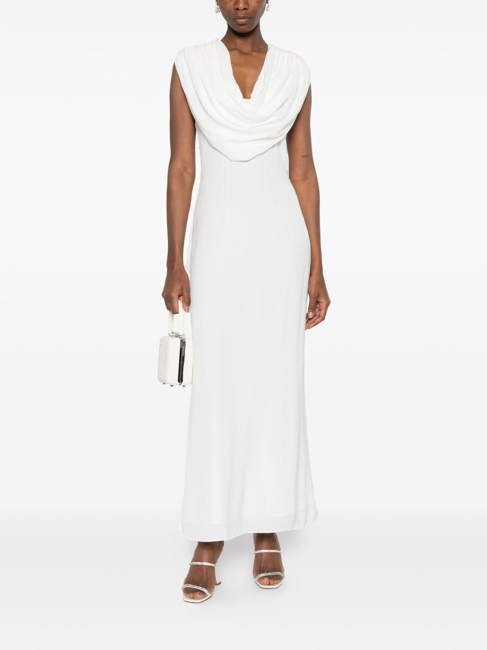 Abito lungo con scialle in bianco Rotate - donna 
