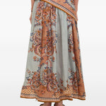 Gonna midi con stampa aster in celeste Zimmermann - donna 