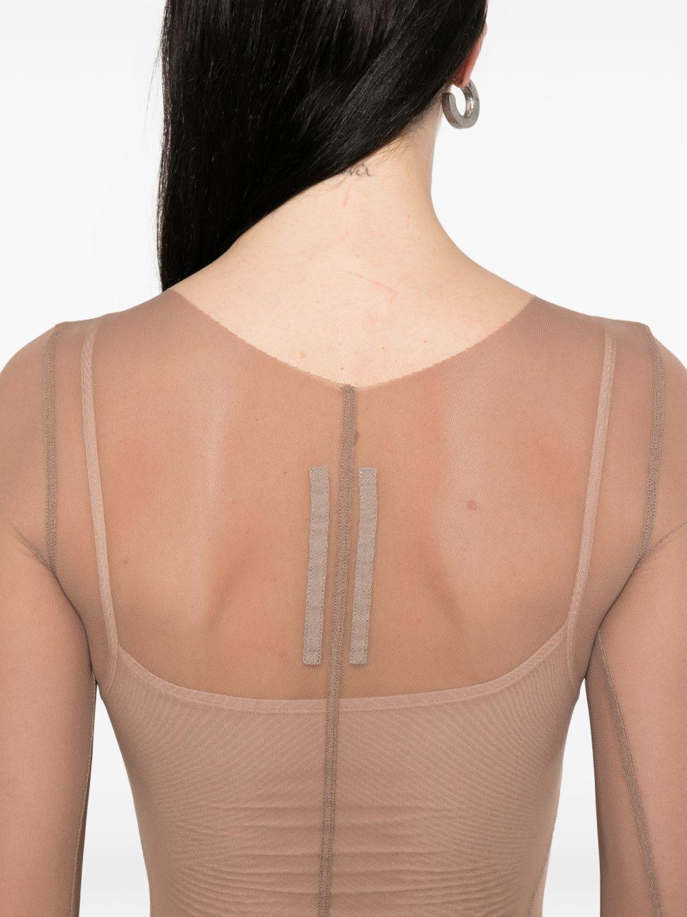 Abito maxi a pannelli temple in marrone Rick Owens - donna 