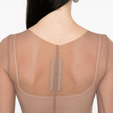 Abito maxi a pannelli temple in marrone Rick Owens - donna 