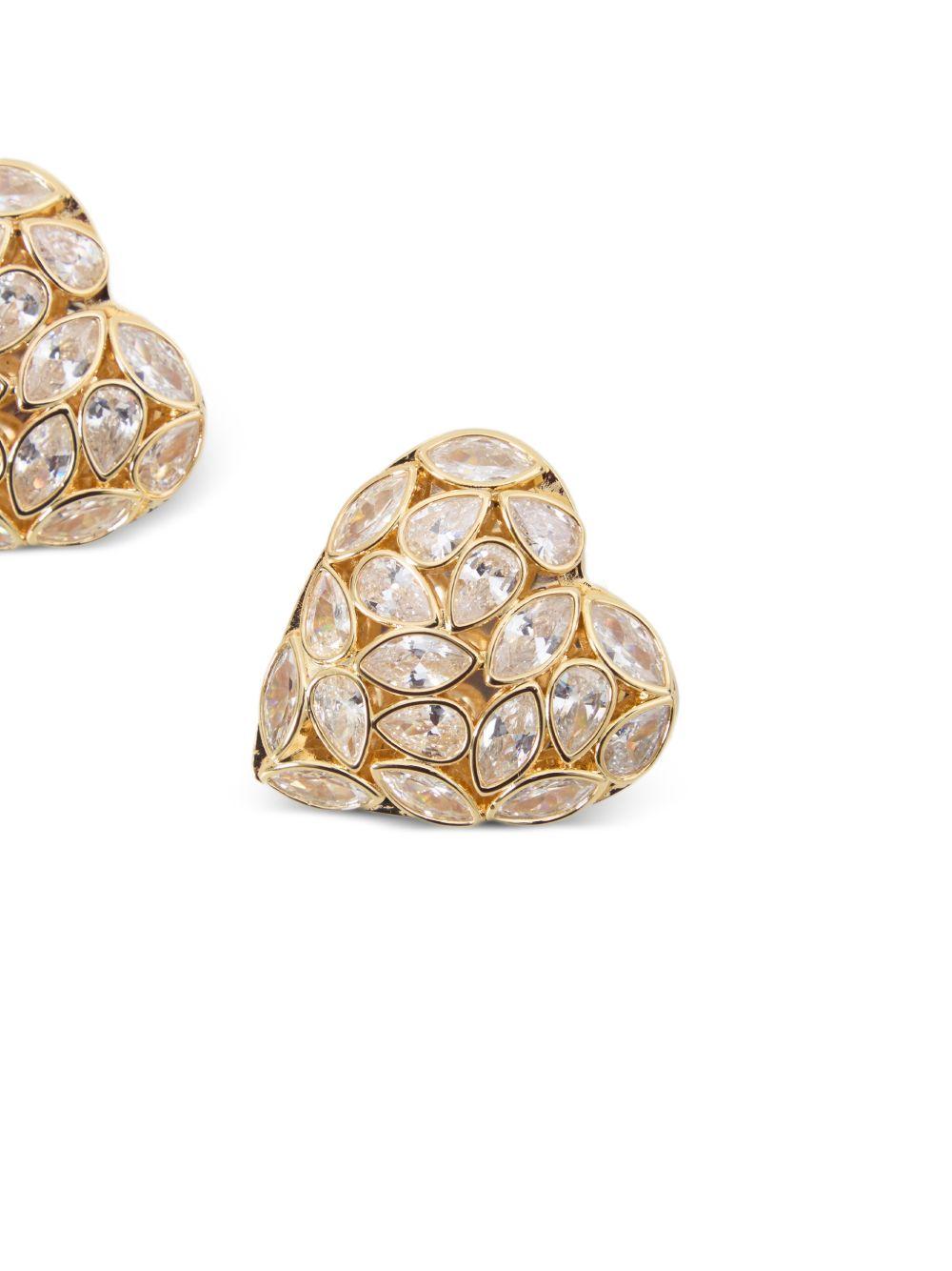 Orecchini a cuore con cristalli in oro Self-portrait - donna 