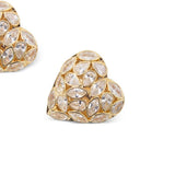 Orecchini a cuore con cristalli in oro Self-portrait - donna 