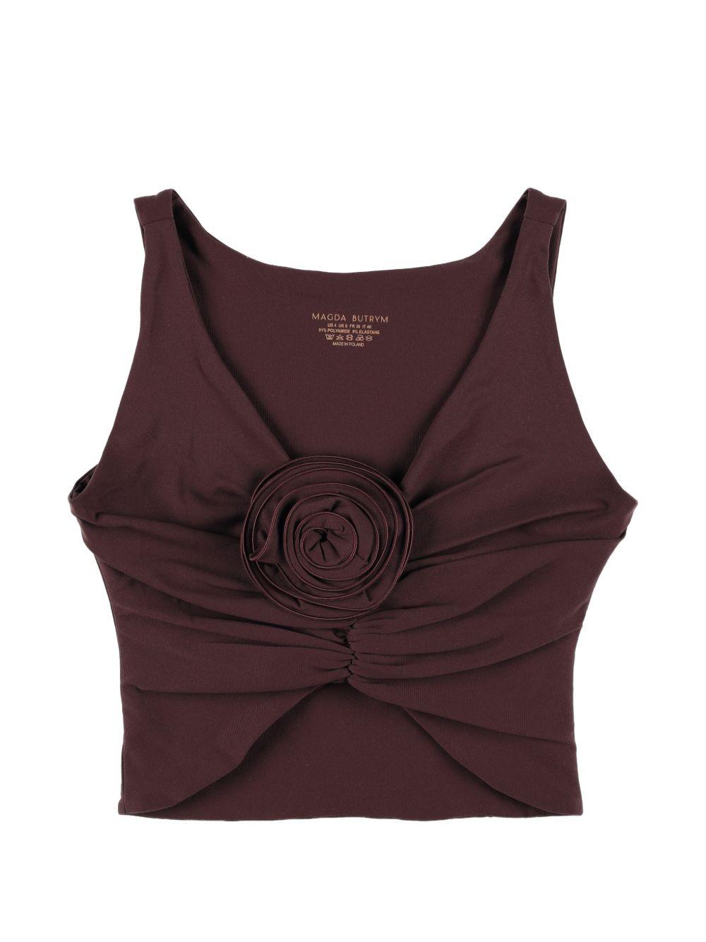 Top bikini con dettaglio rosa in bordeax Magda butrym - donna 
