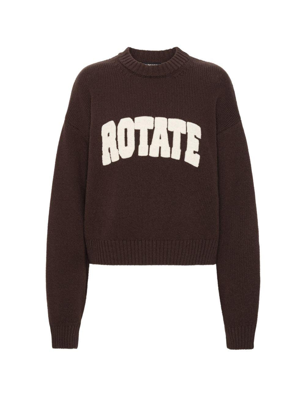 Maglione a girocollo con logo in nero 