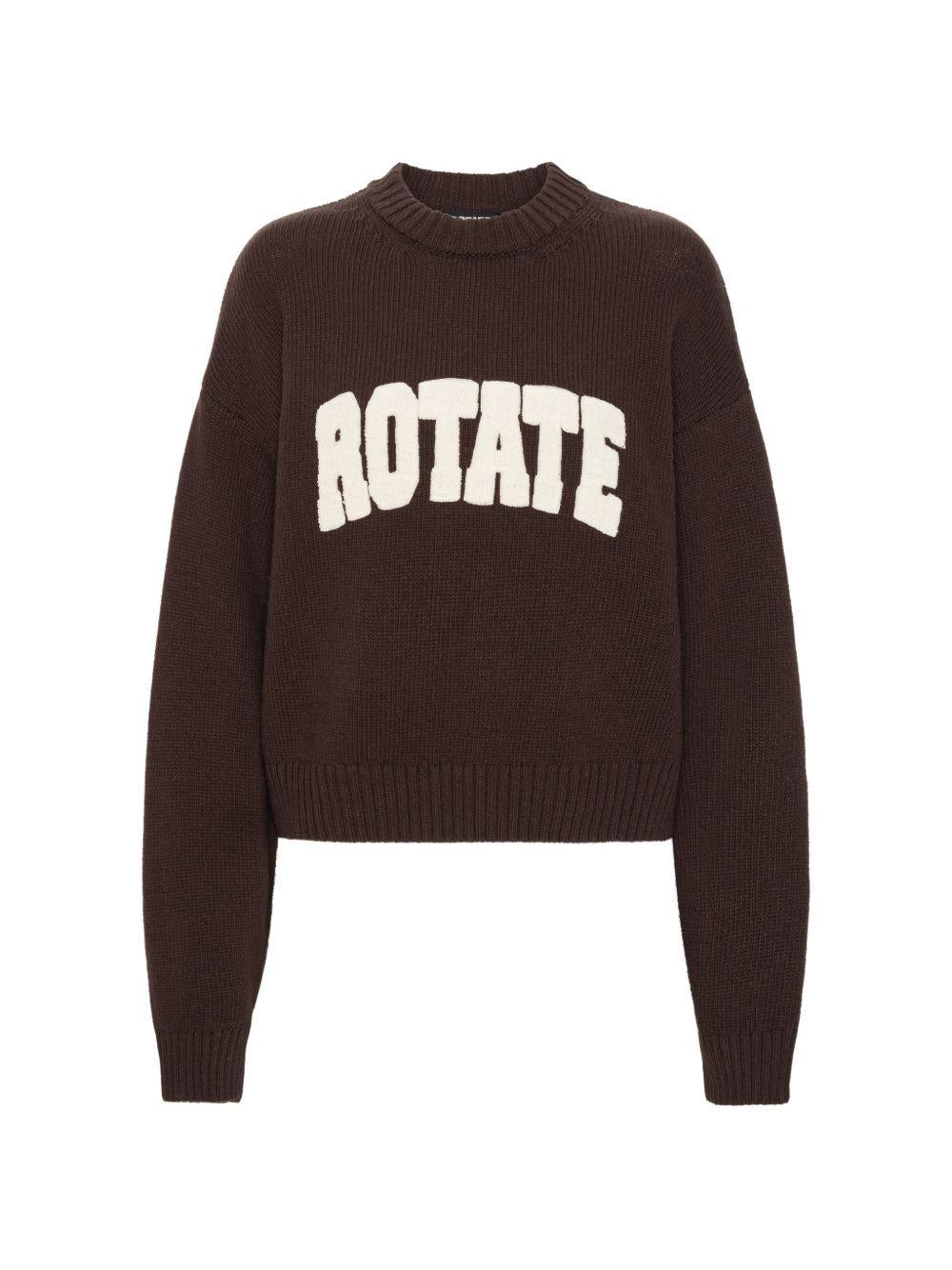Maglione a girocollo con logo in nero 