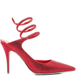Decollete con cristalli cleo in rosso Rene caovilla - donna 