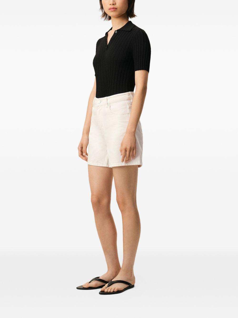 Pantaloncini in jeans di cotone in avorio Ami paris - donna 