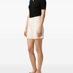 Pantaloncini in jeans di cotone in avorio Ami paris - donna 