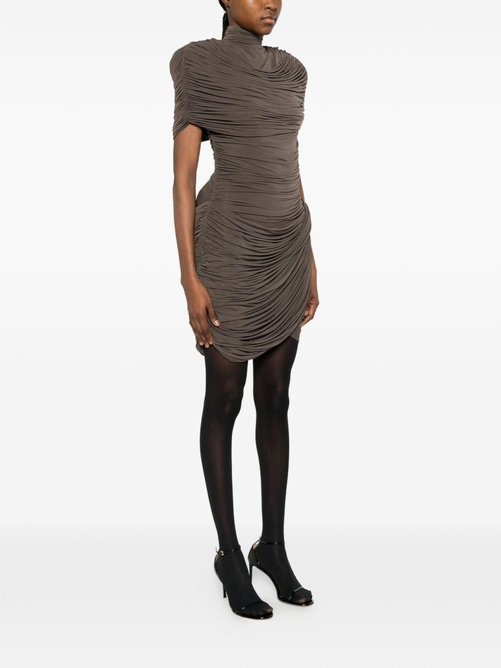 Mini abito con ruches in marrone Magda butrym - donna 