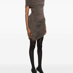 Mini abito con ruches in marrone Magda butrym - donna 