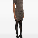 Mini abito con ruches in marrone Magda butrym - donna 