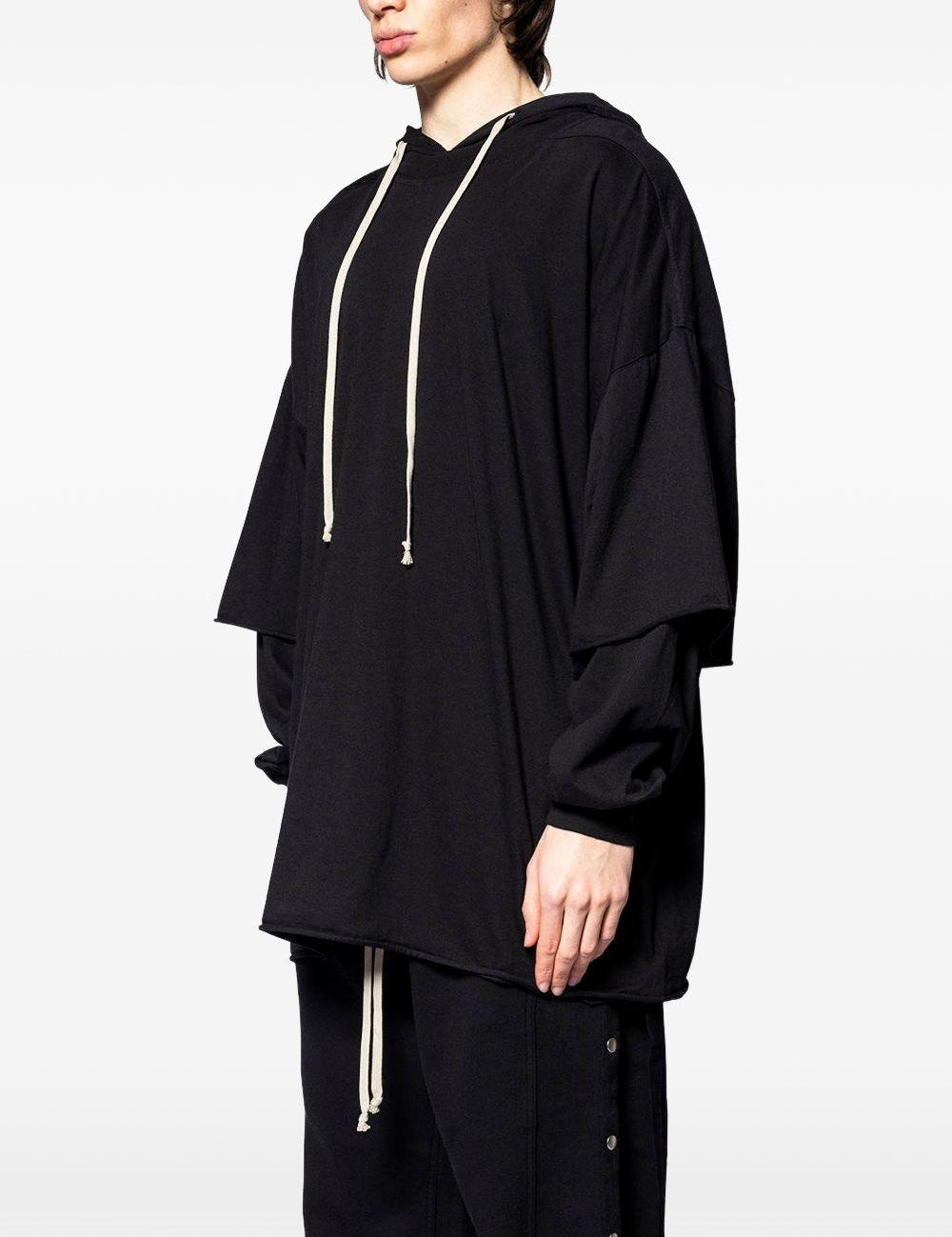 Maglione con cappuccio in nero Rick owens drkshdw - uomo 