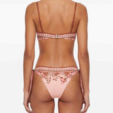 Bikini con stampa paisley Aster in rosa 