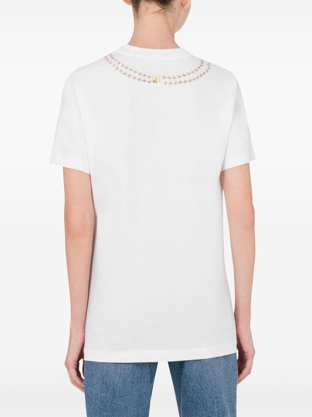 T-shirt con stampa in bianco Moschino - donna 