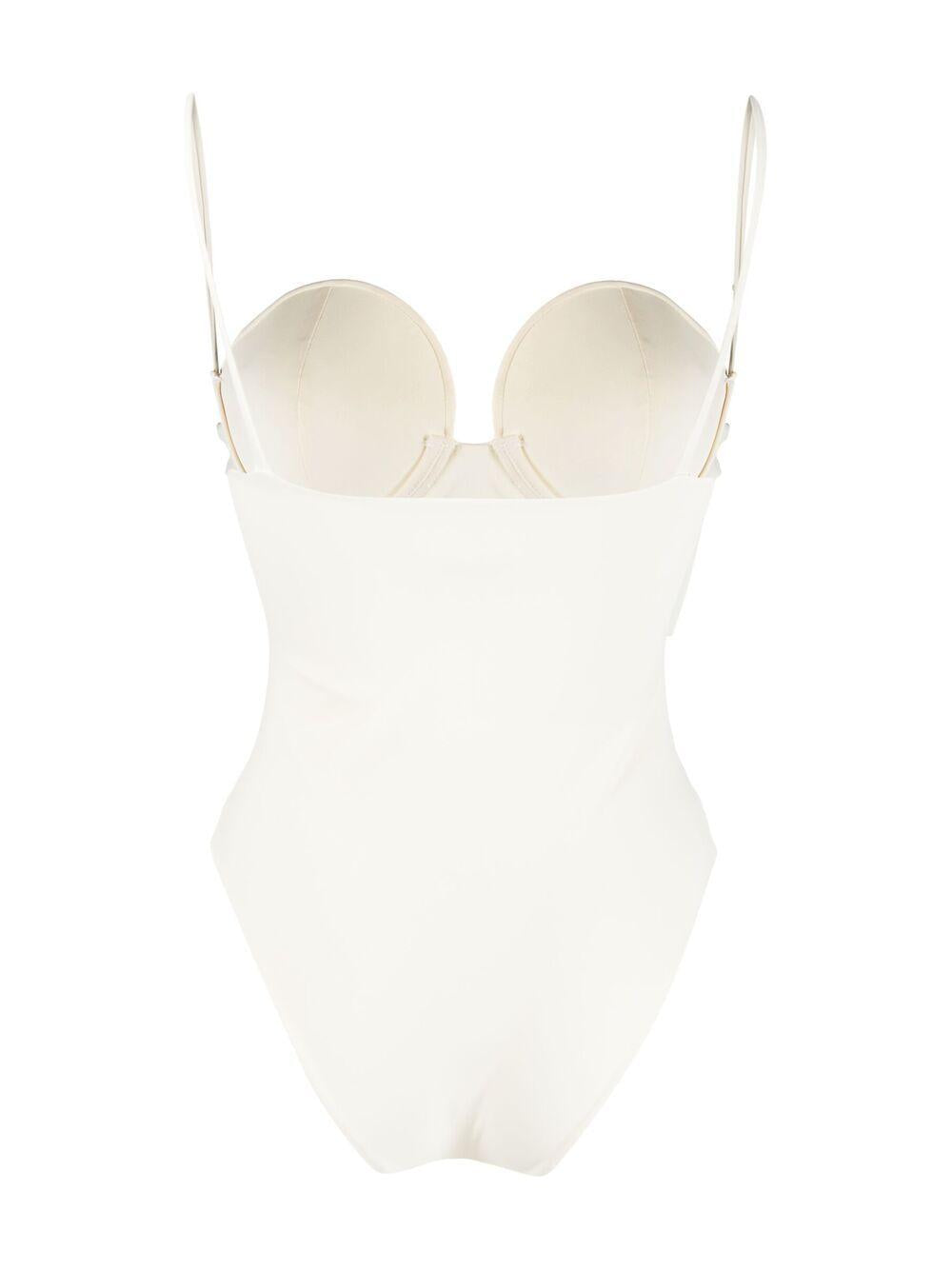 Costume intero con scollo a cuore in bianco MAGDA BUTRYM - donna 