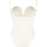 Costume intero con scollo a cuore in bianco MAGDA BUTRYM - donna 