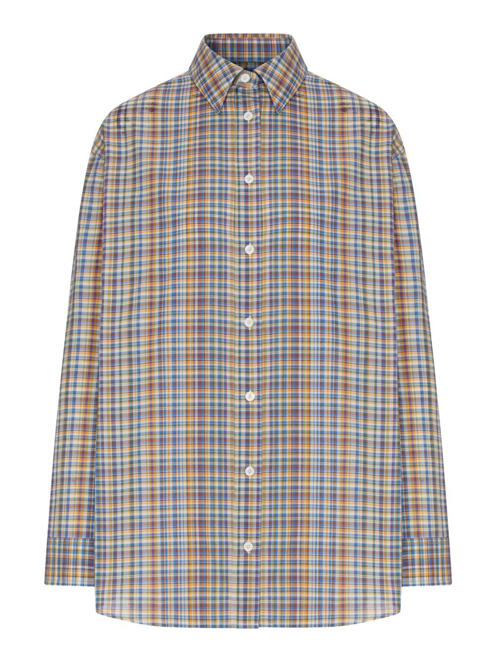 Camicia a quadri con bottoni multicolore 