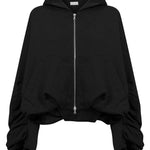 Felpa con cappuccio e zip nera 