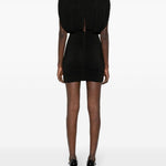 Abito mini drappeggiato in nero - donna 