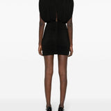 Abito mini drappeggiato in nero - donna 