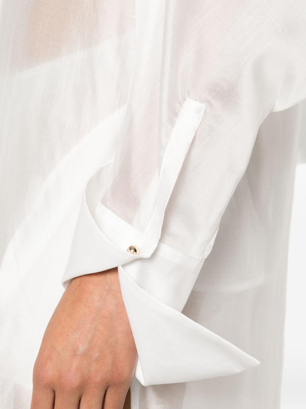 Abito lungo con polsini svasati in bianco Darkpark - donna 