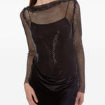 Abito con strato in rete in nero Alberta Ferretti - donna 