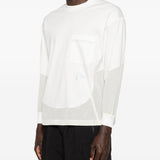 T-shirt a maniche lunghe con tasca in bianco And wander - uomo 