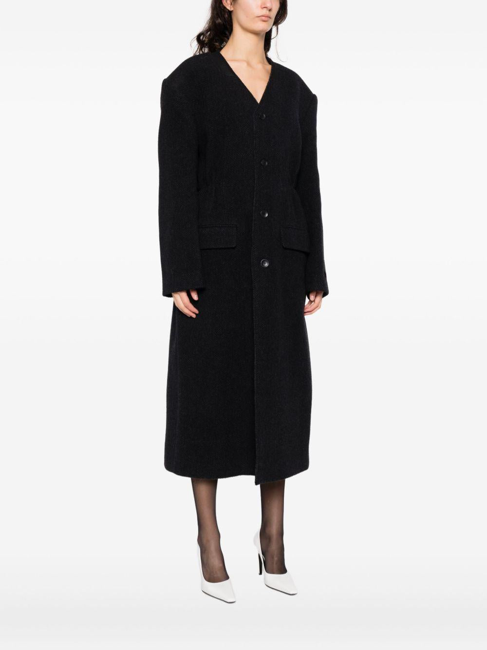 Cappotto senza colletto in nero Alexander wang - donna 
