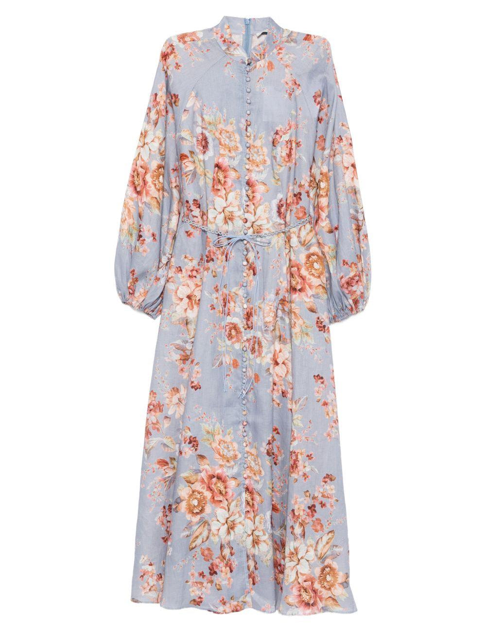 Abito midi a fiori Awaken Billow in blu Zimmermann - donna 
