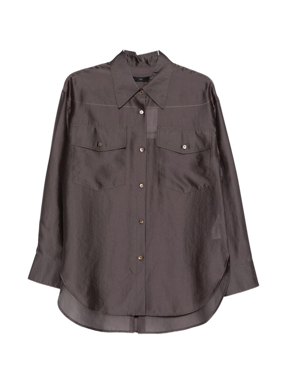 Camicia con design satinato in marrone R2w - donna 