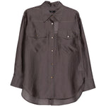 Camicia con design satinato in marrone R2w - donna 
