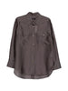 Camicia con design satinato in marrone R2w - donna