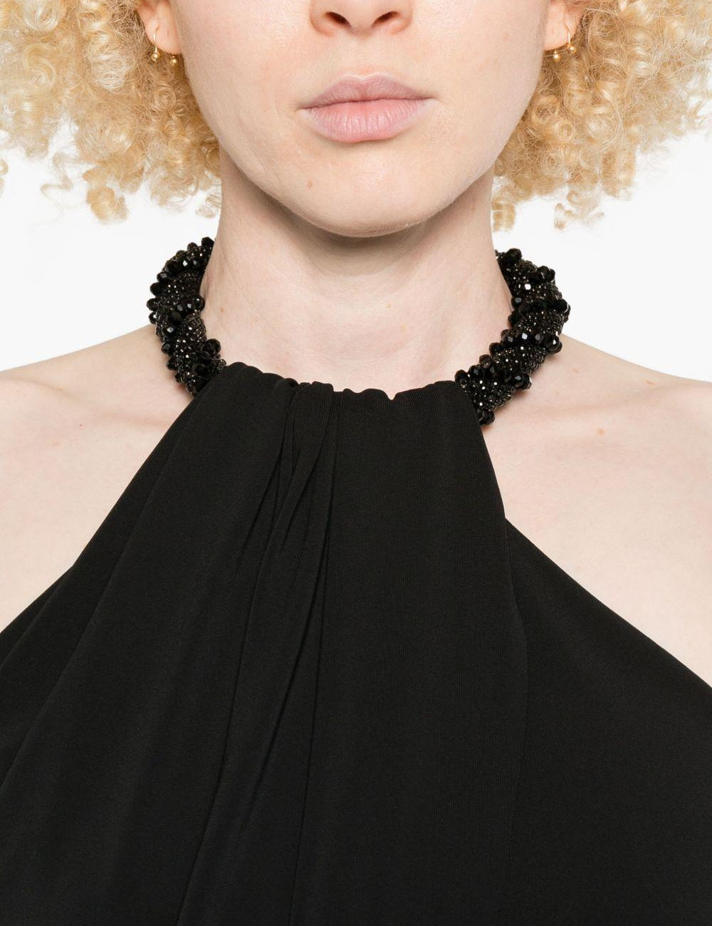 Abito lungo con scollo halter in nero Amen - donna 