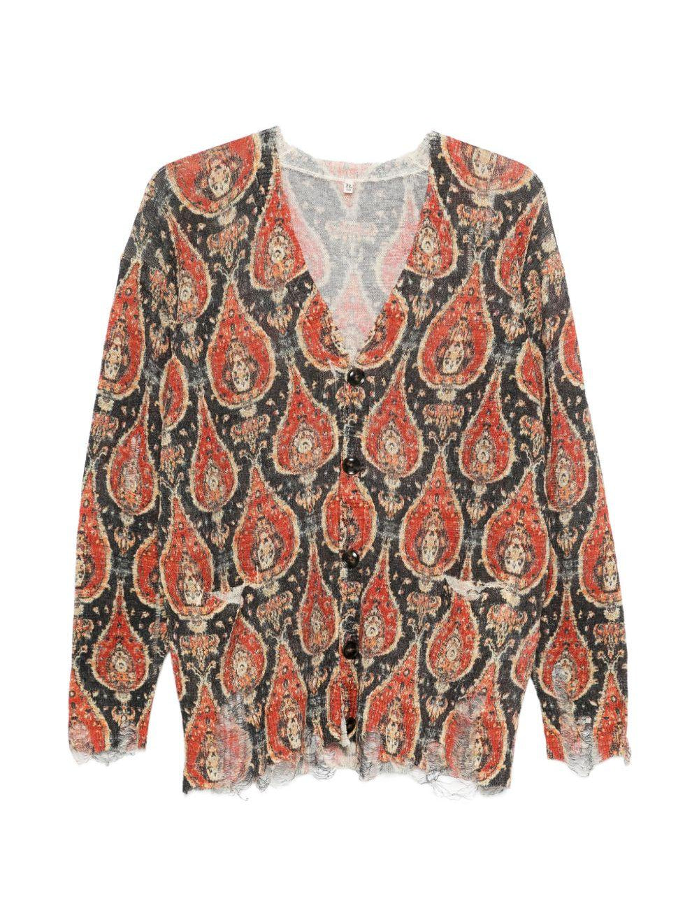 Cardigan con stampa paisley in rosso R13 - donna 