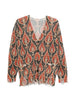 Cardigan con stampa paisley in rosso R13 - donna