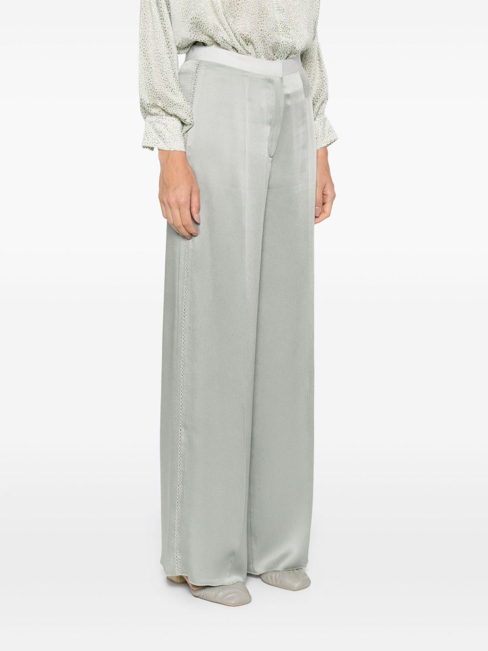 Pantaloni dritti con finitura satinata in grigio chiaro Forte Forte - donna 