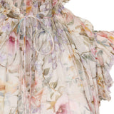 Abito midi con stampa floreale in crema Zimmermann - donna 