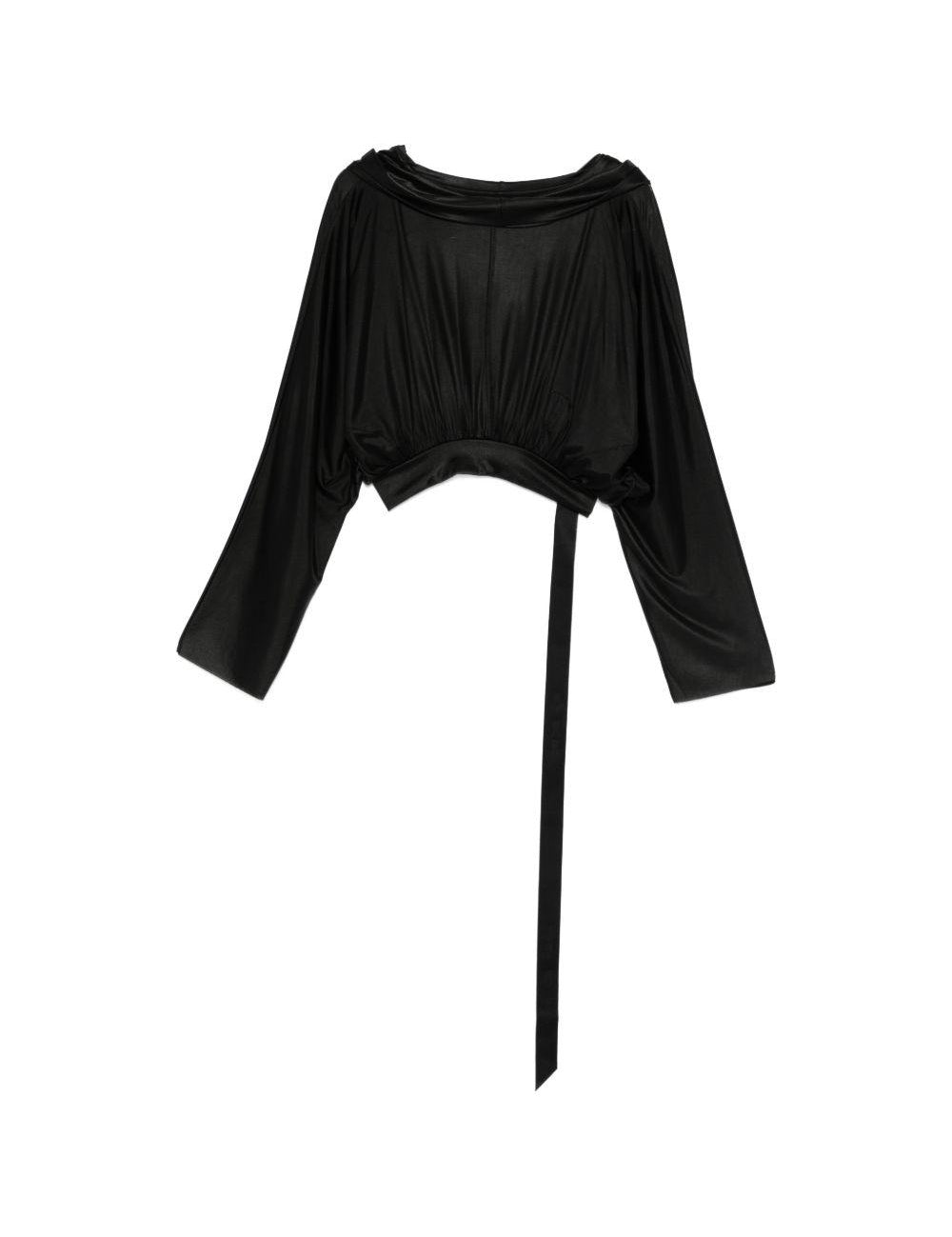 Top a maniche lunghe con cappuccio in nero Rick owens drkshdw - donna 