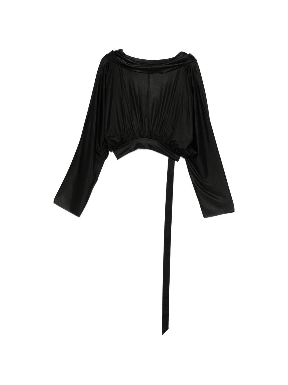 Top a maniche lunghe con cappuccio in nero Rick owens drkshdw - donna 