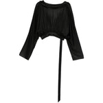 Top a maniche lunghe con cappuccio in nero Rick owens drkshdw - donna 
