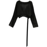 Top a maniche lunghe con cappuccio in nero Rick owens drkshdw - donna 