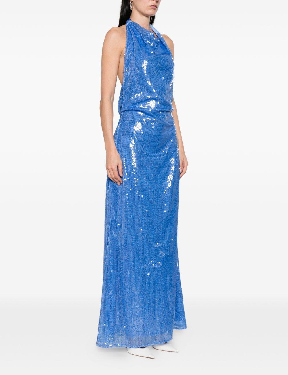Abito drappeggiato reannon con paillettes in blu Simkhai - donna 